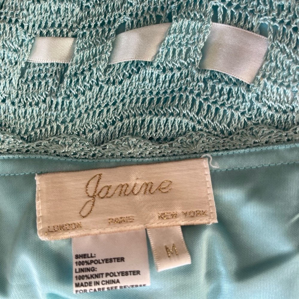 Janine Crochet and Lace Dress. Turquoise. Size M - Picture 11 of 16